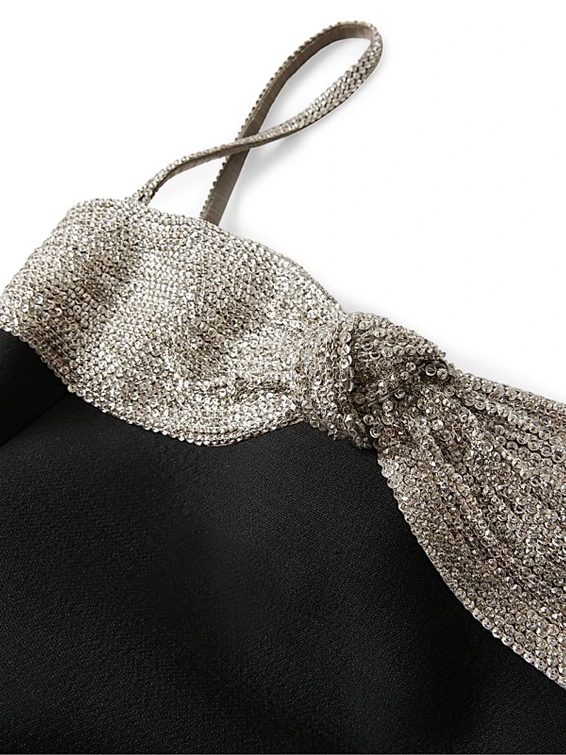 Embroidered Crepe Couture Dress