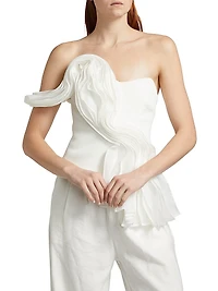 Wigbeth Pleated Off-the-Shoulder Top