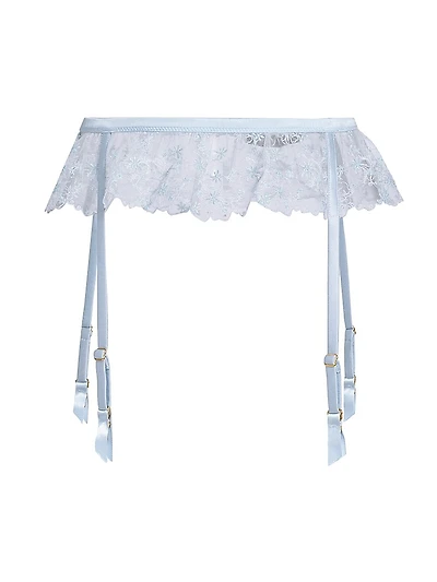 Mathilde Embroidered Lace Garter Belt