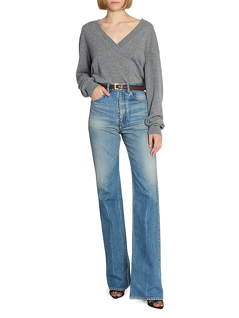 Cassandre Thin Belt with Square Buckle in Smooth Leather