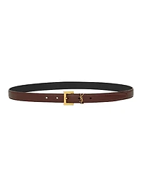 Cassandre Thin Belt with Square Buckle in Smooth Leather