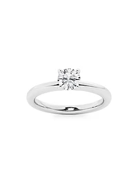 14K White Gold & Round Natural Diamond Solitaire Ring/0.75-2.00 TCW