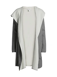 Cotton-Cashmere Reversible Hooded Coatigan