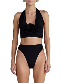 Vives Ruched Halter Bikini