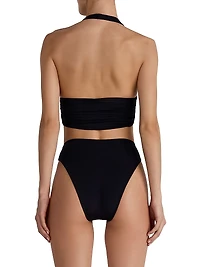 Vives Ruched Halter Bikini