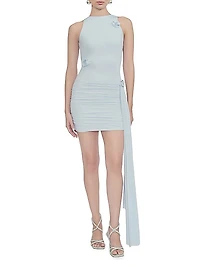 Azahar Floral Appliqué Ruched Body-Con Minidress