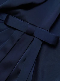 Stephanie Satin Wrap Cocktail Dress