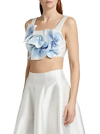 Cragiburne Floral Appliquéd Crop Top