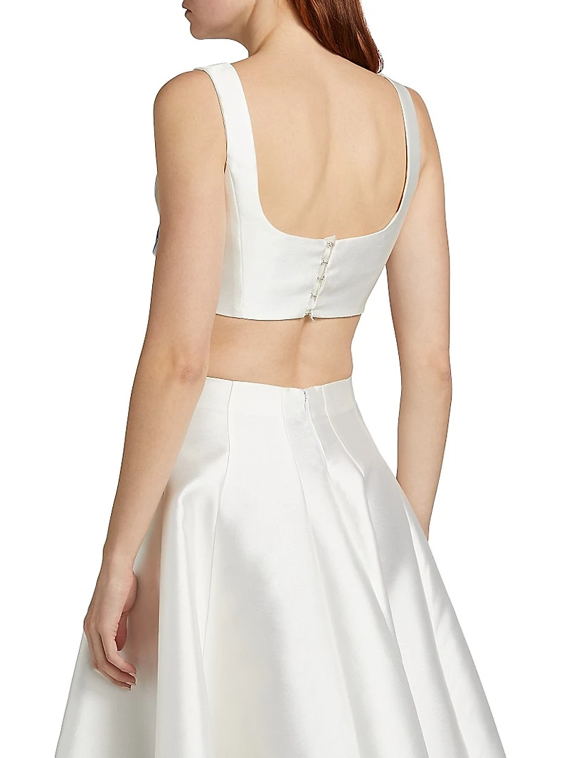 Cragiburne Floral Appliquéd Crop Top