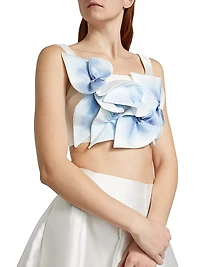 Cragiburne Floral Appliquéd Crop Top