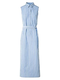 Striped Sleeveless Midi-Shirtdress