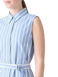 Striped Sleeveless Midi-Shirtdress