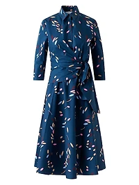 Confetti Printed Cotton Wrap Midi-Dress