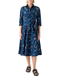 Confetti Printed Cotton Wrap Midi-Dress