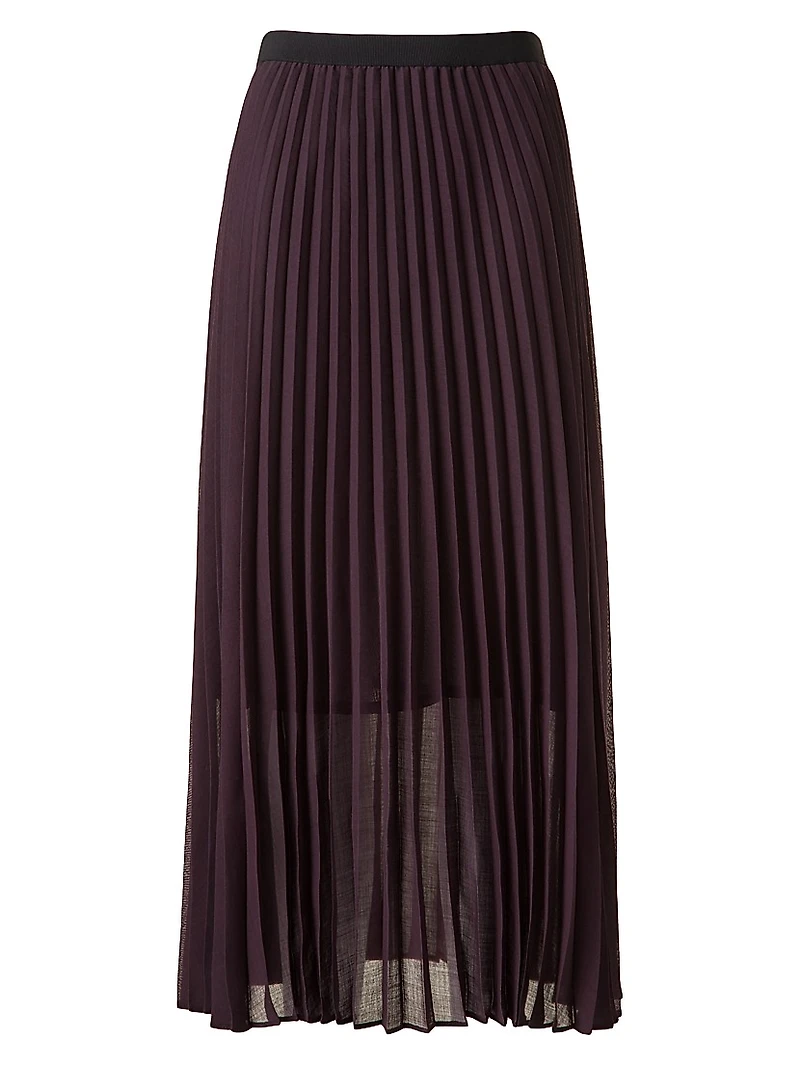 Pleated A-Line Midi-Skirt