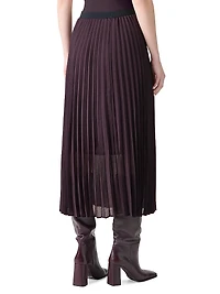 Pleated A-Line Midi-Skirt