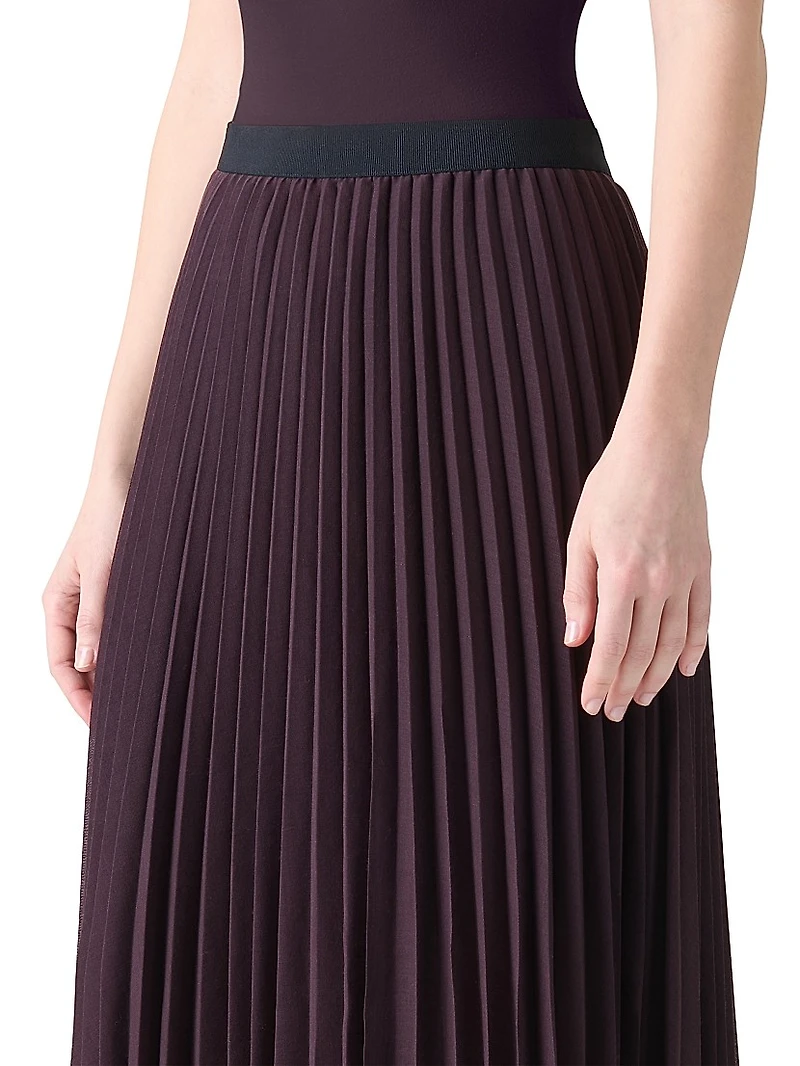 Pleated A-Line Midi-Skirt