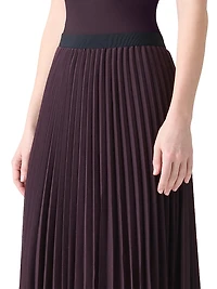 Pleated A-Line Midi-Skirt