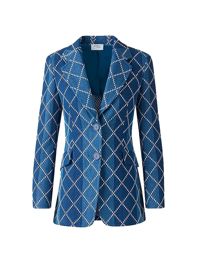Cotton Diamond Jacquard Single-Breasted Jacket