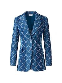 Cotton Diamond Jacquard Single-Breasted Jacket