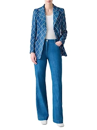 Cotton Diamond Jacquard Single-Breasted Jacket