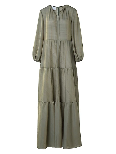 Boho Silk-Blend Midi-Dress