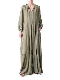 Boho Silk-Blend Midi-Dress