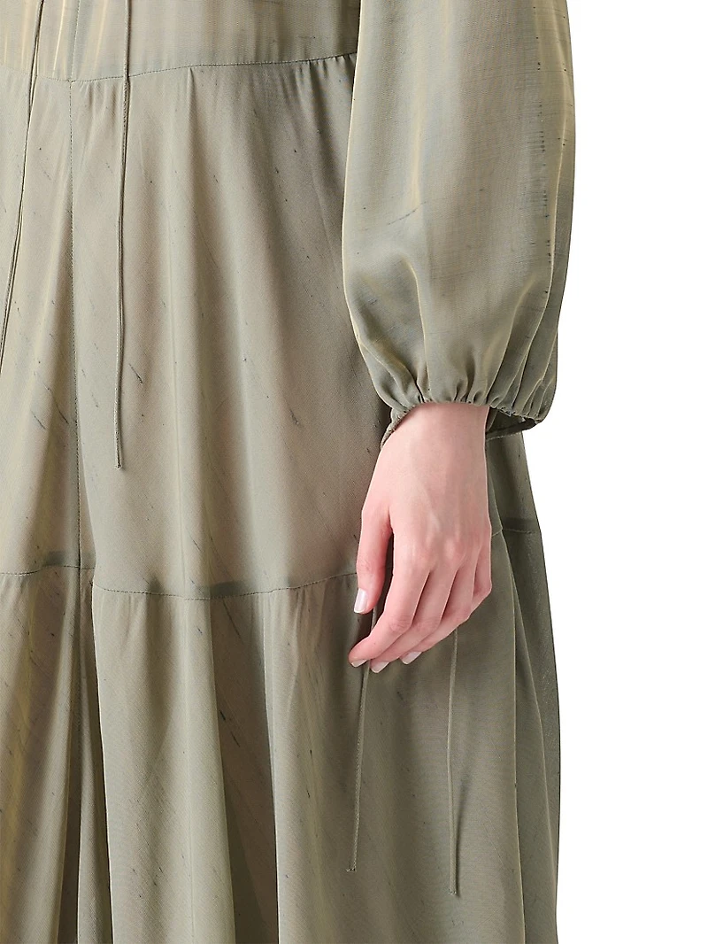 Boho Silk-Blend Midi-Dress