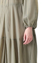 Boho Silk-Blend Midi-Dress