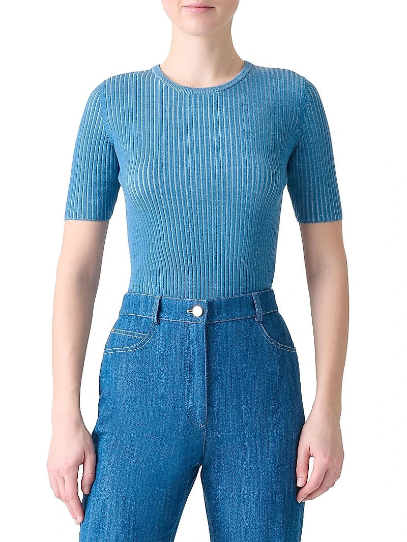 Rib-Knit Wool Top