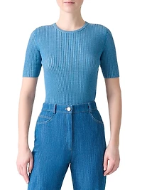 Rib-Knit Wool Top