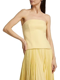 Brayswick Pleated Strapless Maxi-Dress