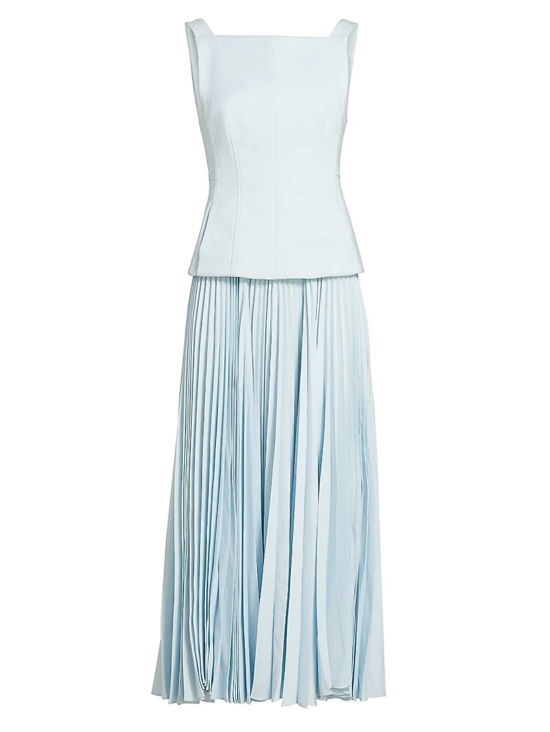 Hollinshill Pleated Sleeveless Maxi Dress
