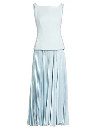Hollinshill Pleated Sleeveless Maxi Dress