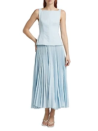 Hollinshill Pleated Sleeveless Maxi Dress