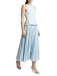 Hollinshill Pleated Sleeveless Maxi Dress