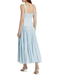 Hollinshill Pleated Sleeveless Maxi Dress