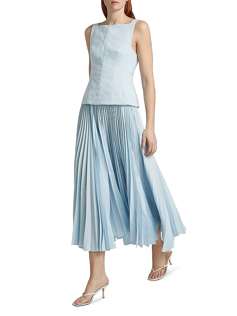 Hollinshill Pleated Sleeveless Maxi Dress