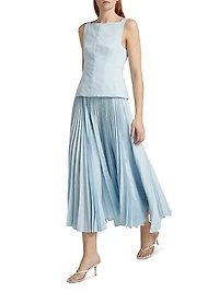 Hollinshill Pleated Sleeveless Maxi Dress