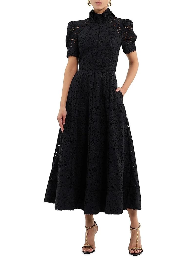 Kitsu Lace Midi Shirtdress