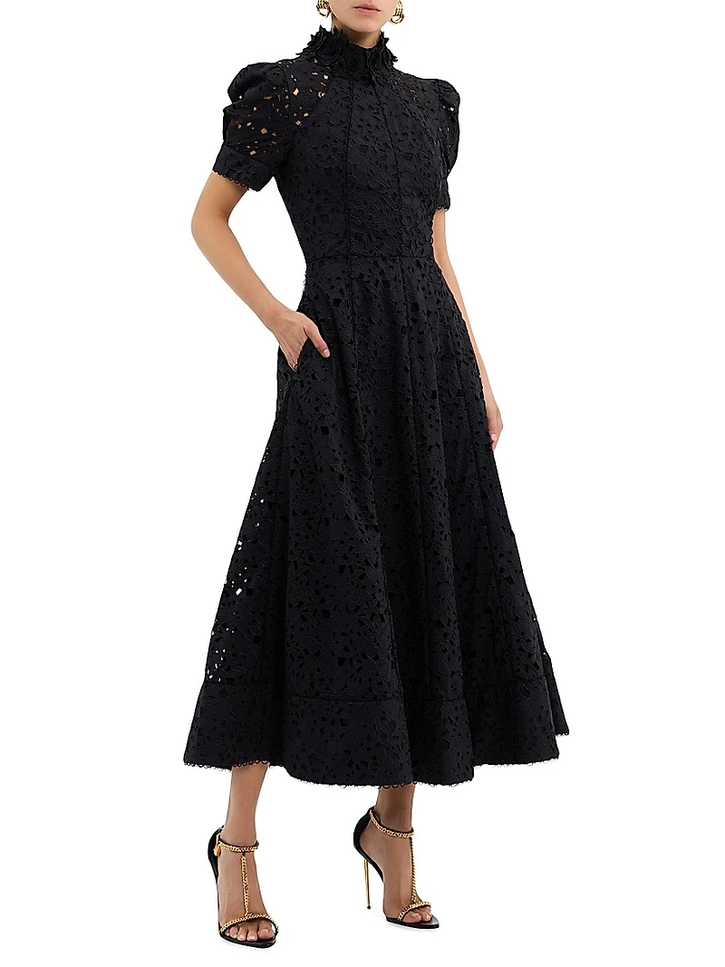 Kitsu Lace Midi Shirtdress
