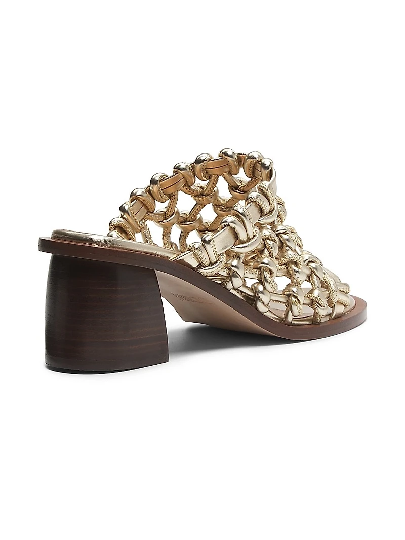 Nour Metallic Faux-Leather Sandals