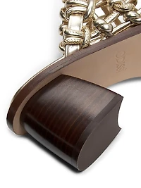 Nour Metallic Faux-Leather Sandals