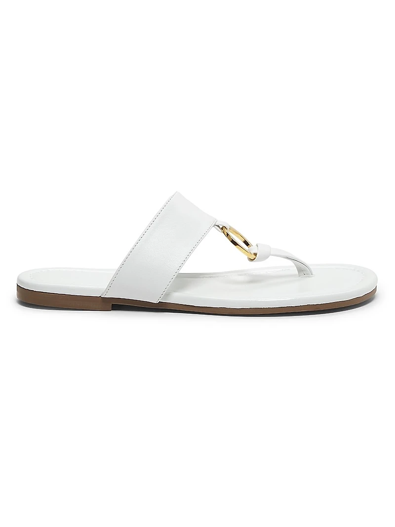 Olivia Leather Flat Sandals