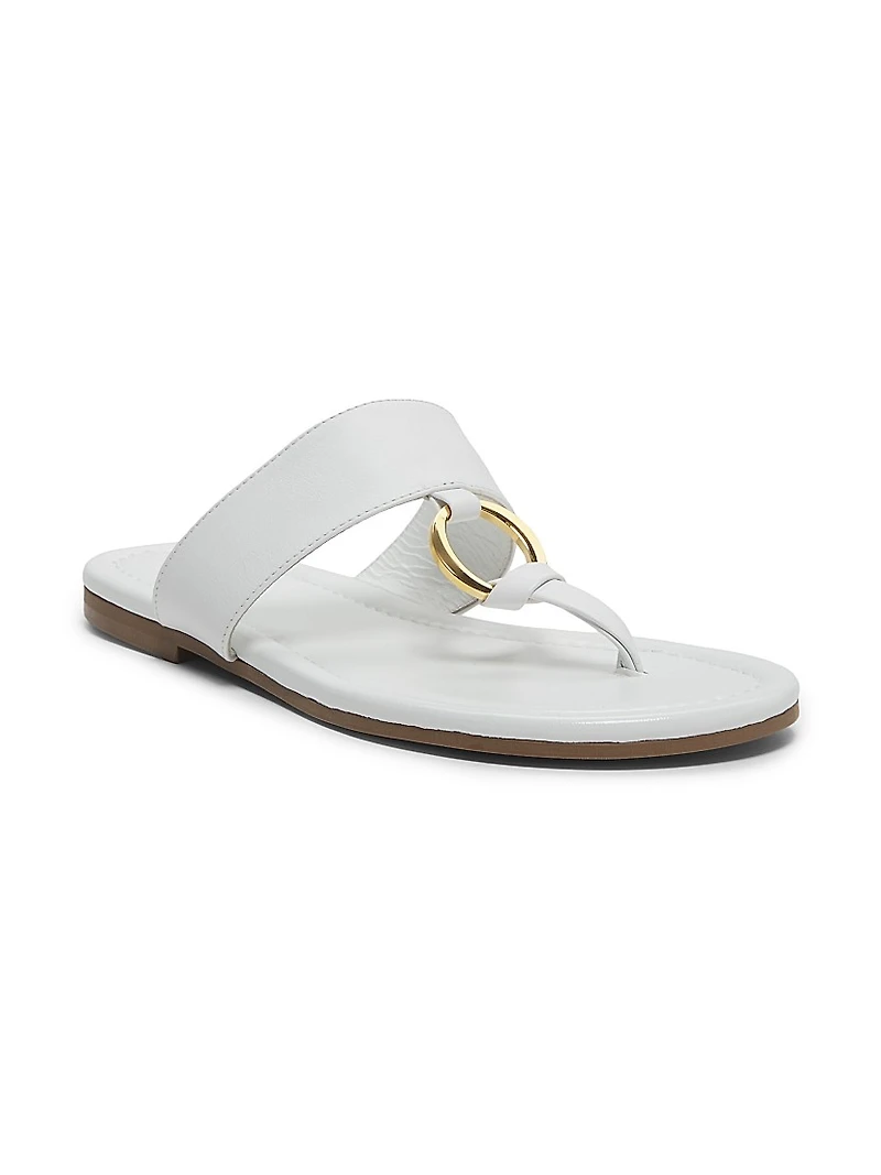 Olivia Leather Flat Sandals