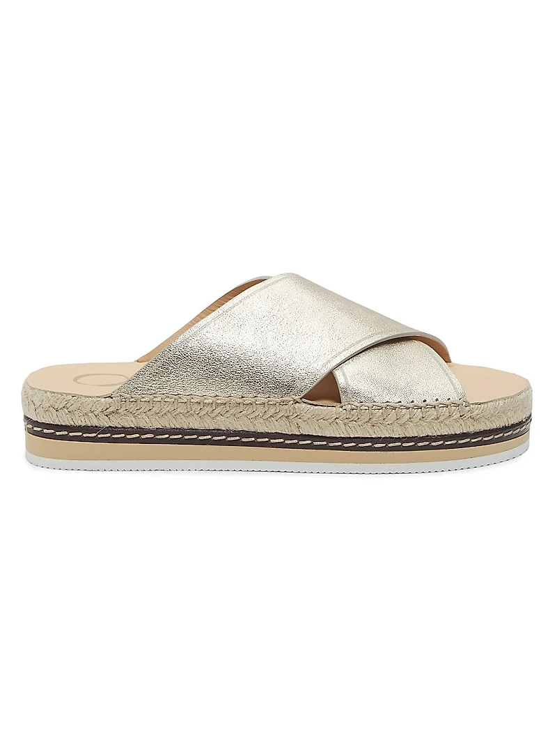 Lily Crisscross Leather Espadrille Sandals