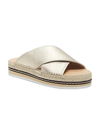 Lily Crisscross Leather Espadrille Sandals