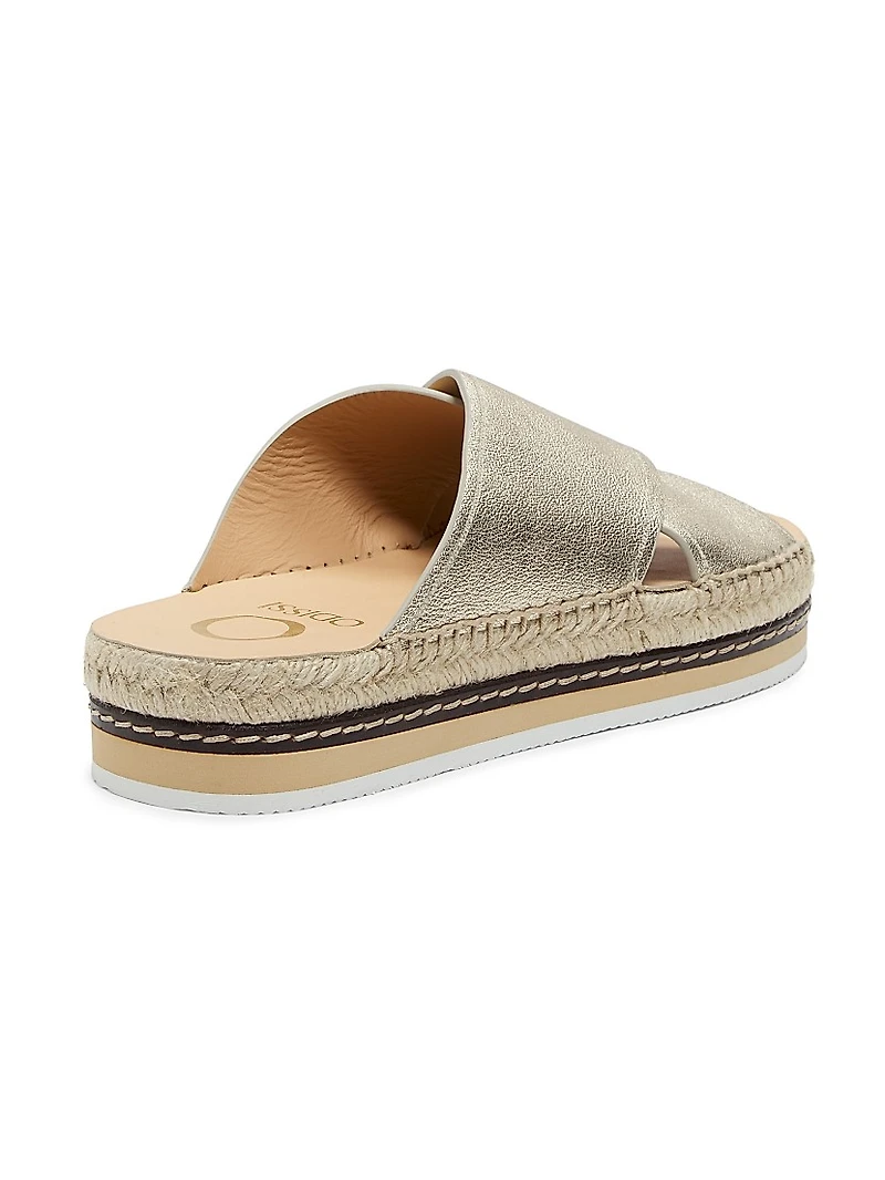 Lily Crisscross Leather Espadrille Sandals