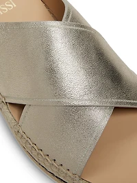 Lily Crisscross Leather Espadrille Sandals