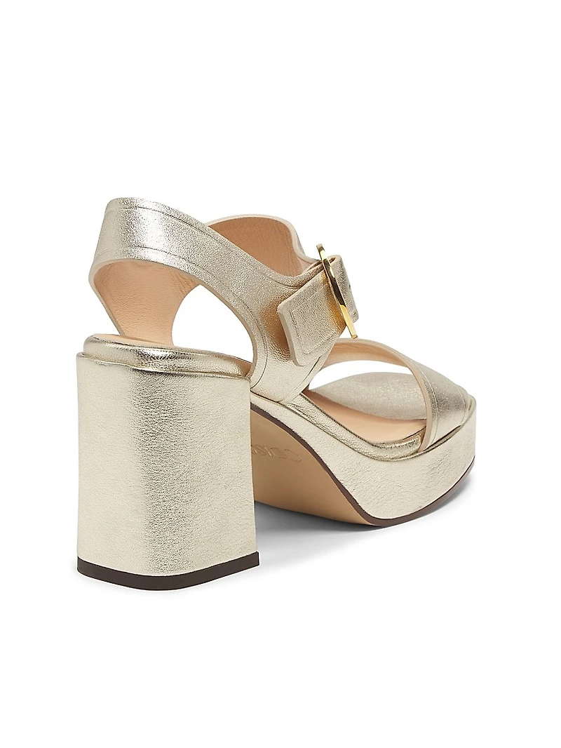 Brianne 90MM Metallic Leather Platform Sandals